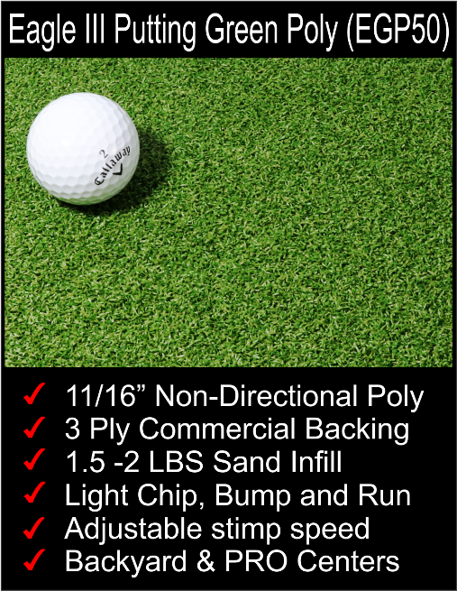 EAGLE III EGP50 | 11/16" Poly Putting Green | Adjustable Stimp | Backyard and Golf Training Areas | enjoy volume savings #1