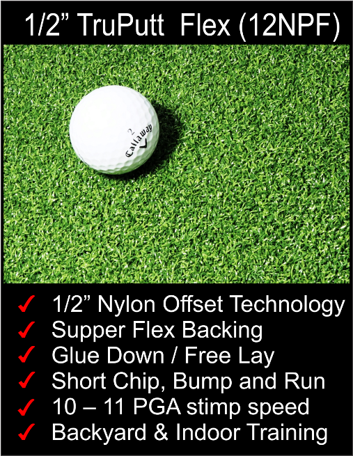 TRU PUTT FLEX 12NPF | 1/2" Nylon Quilted Flex Back Putting Green | ZiG ZaG and Free Lay Technology | enjoy volume savings #1